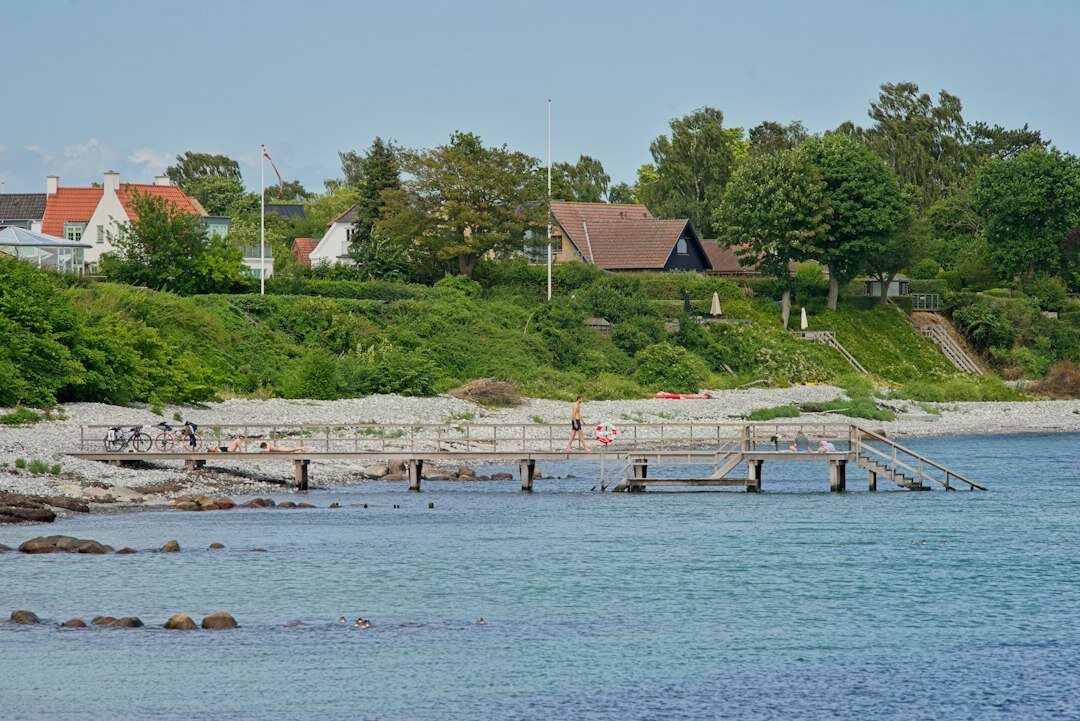 children playing in danish village